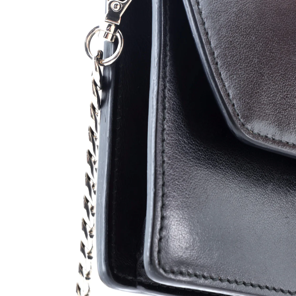 Elektra Wallet on Chain Studded Leather - Deep Luxury