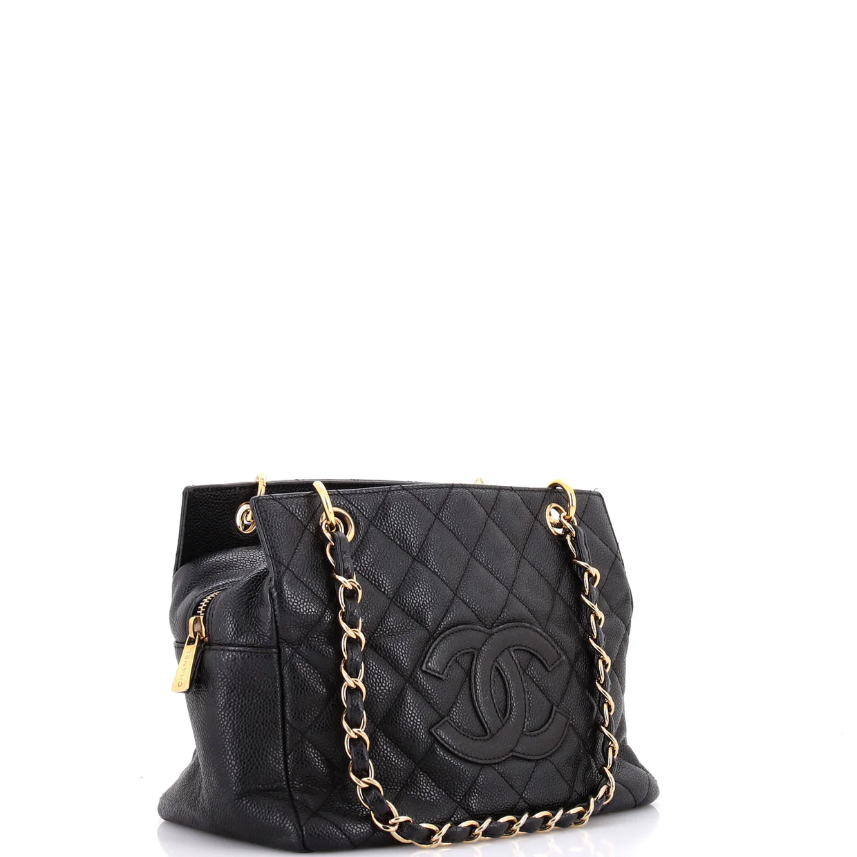 Petite Timeless Tote Quilted Caviar - Deep Luxury