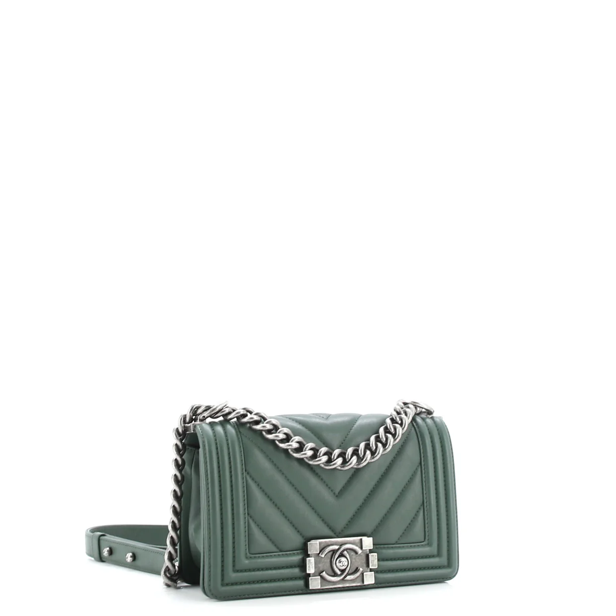 Boy Flap Bag Chevron Calfskin Small - Deep Luxury