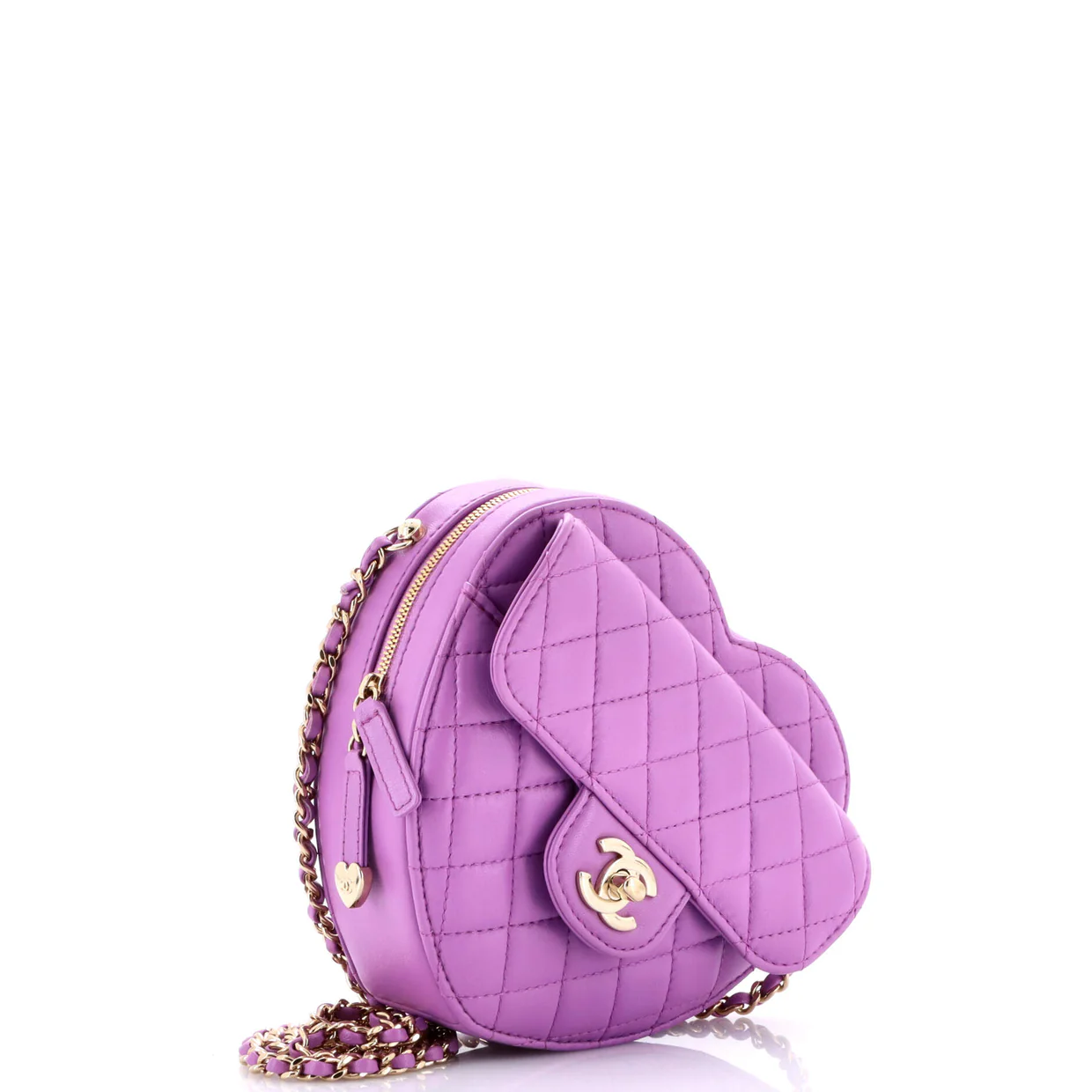 CC in Love Heart Bag Quilted Lambskin - Deep Luxury