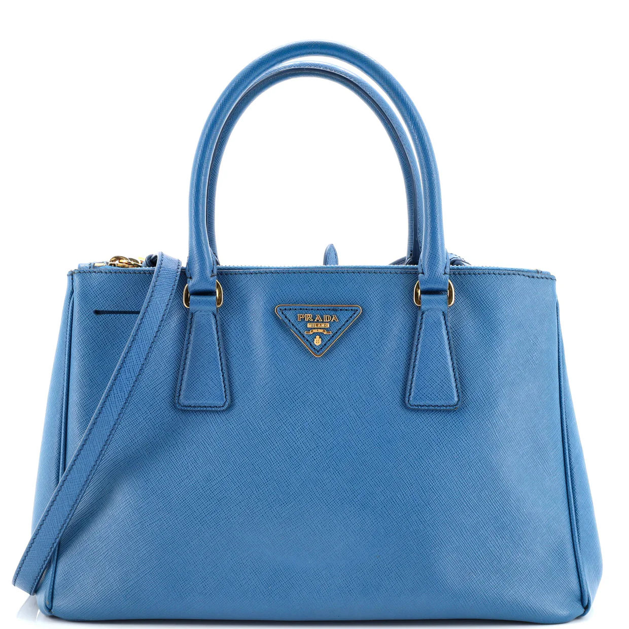 Double Zip Lux Tote Saffiano Leather Small - Deep Luxury
