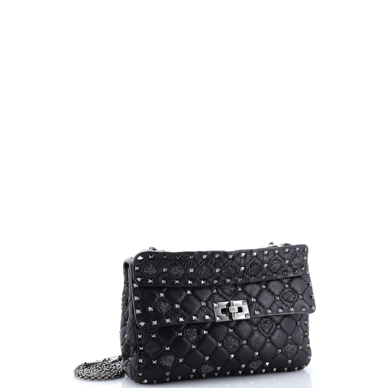 Rockstud Spike Flap Bag Quilted Leather Medium - Deep Luxury