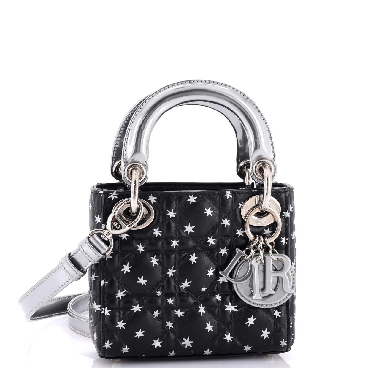 Lady Dior Bag Star Print Cannage Quilt Lambskin Mini - Deep Luxury