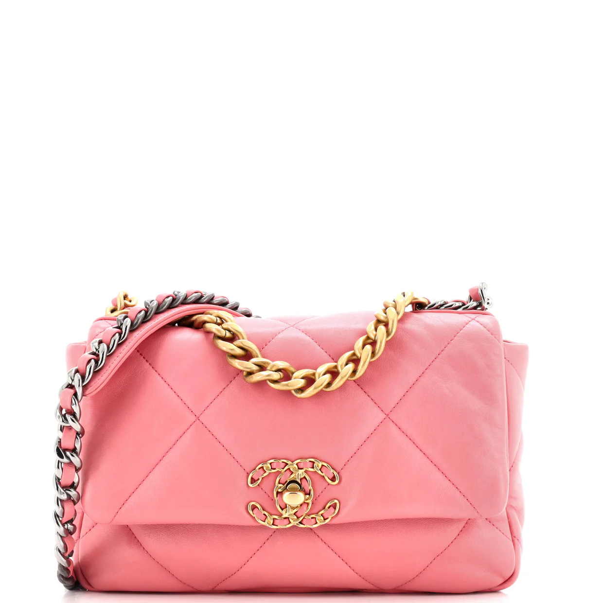 19 Flap Bag Quilted Leather Medium - Deep Luxury
