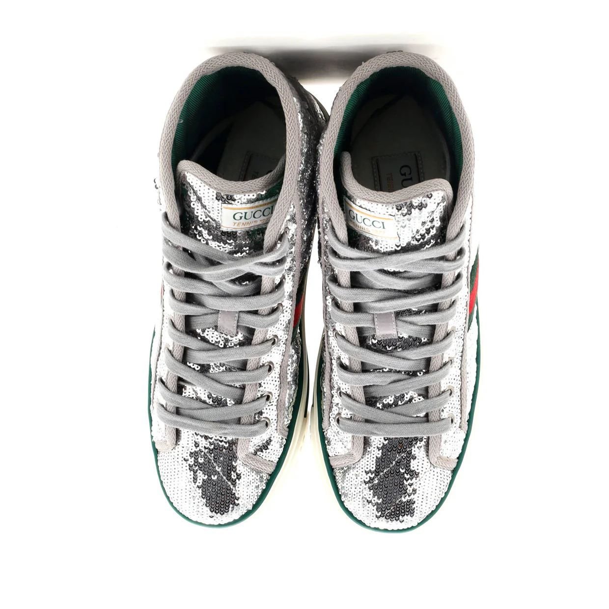 Women's Tennis 1977 High-Top Sneakers Diagonal Quilted Sequins - Deep Luxury