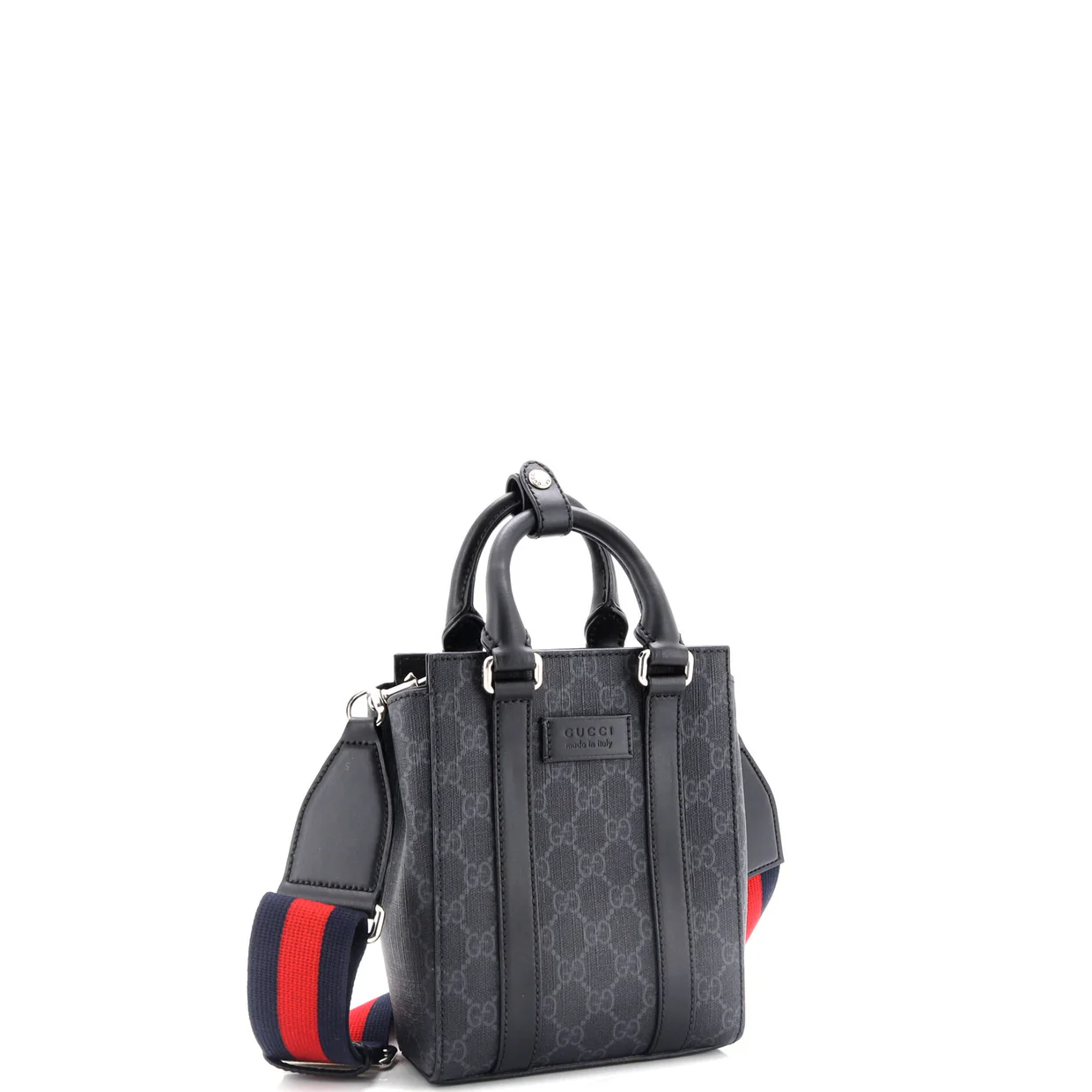 Convertible Web Open Tote GG Coated Canvas Mini - Deep Luxury