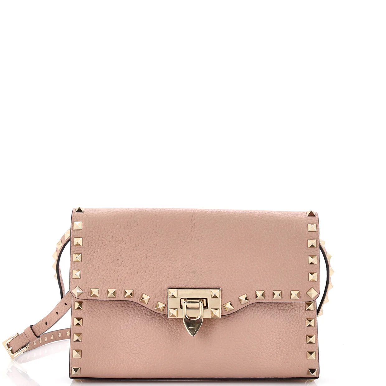 Rockstud Flip Lock Flap Bag Leather Large - Deep Luxury