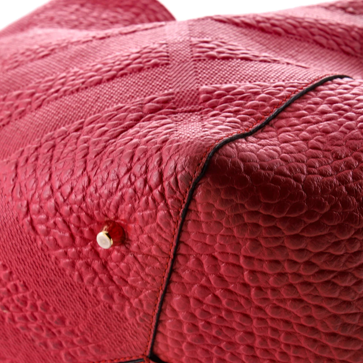 Canter Tote Check Embossed Leather Small - Deep Luxury