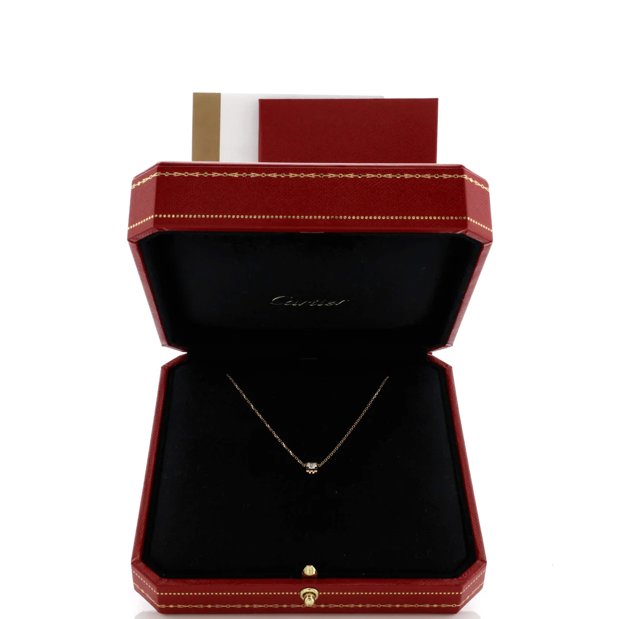 C de Cartier Necklace 18K Rose Gold and Diamond 0.10-0.19CT - Deep Luxury