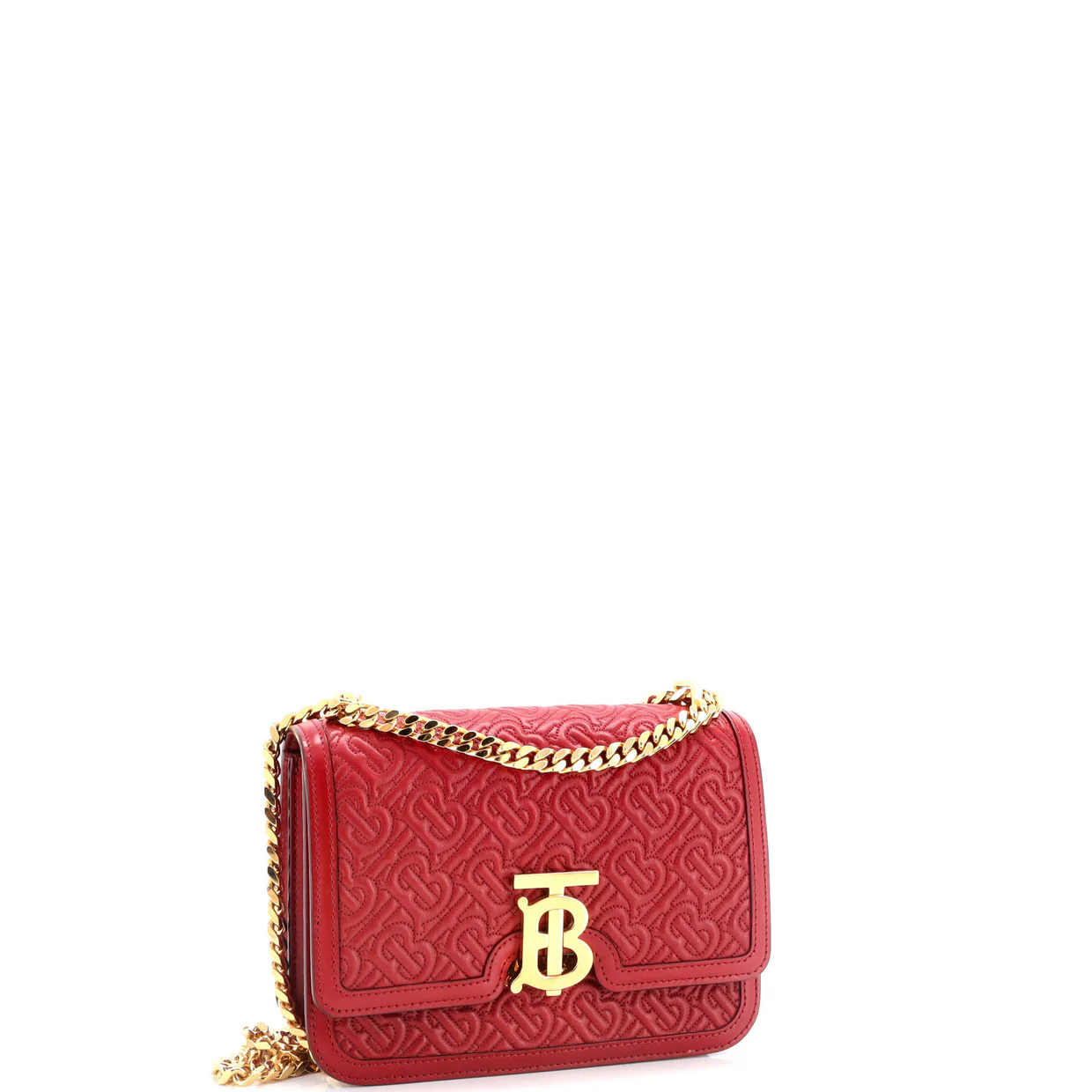 TB Flap Chain Bag Monogram Embossed Leather Small - Deep Luxury