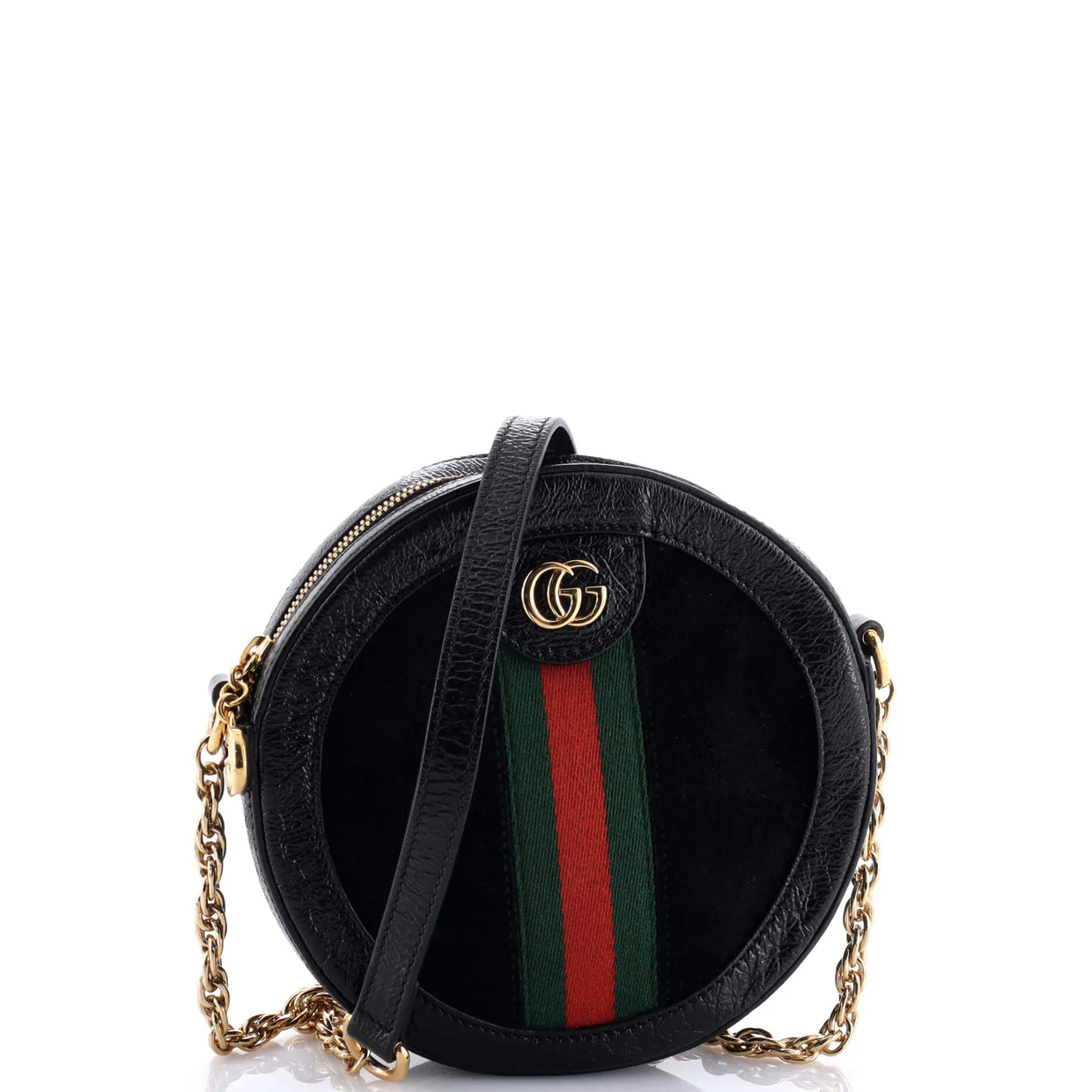 Ophidia Round Shoulder Bag Suede Mini - Deep Luxury