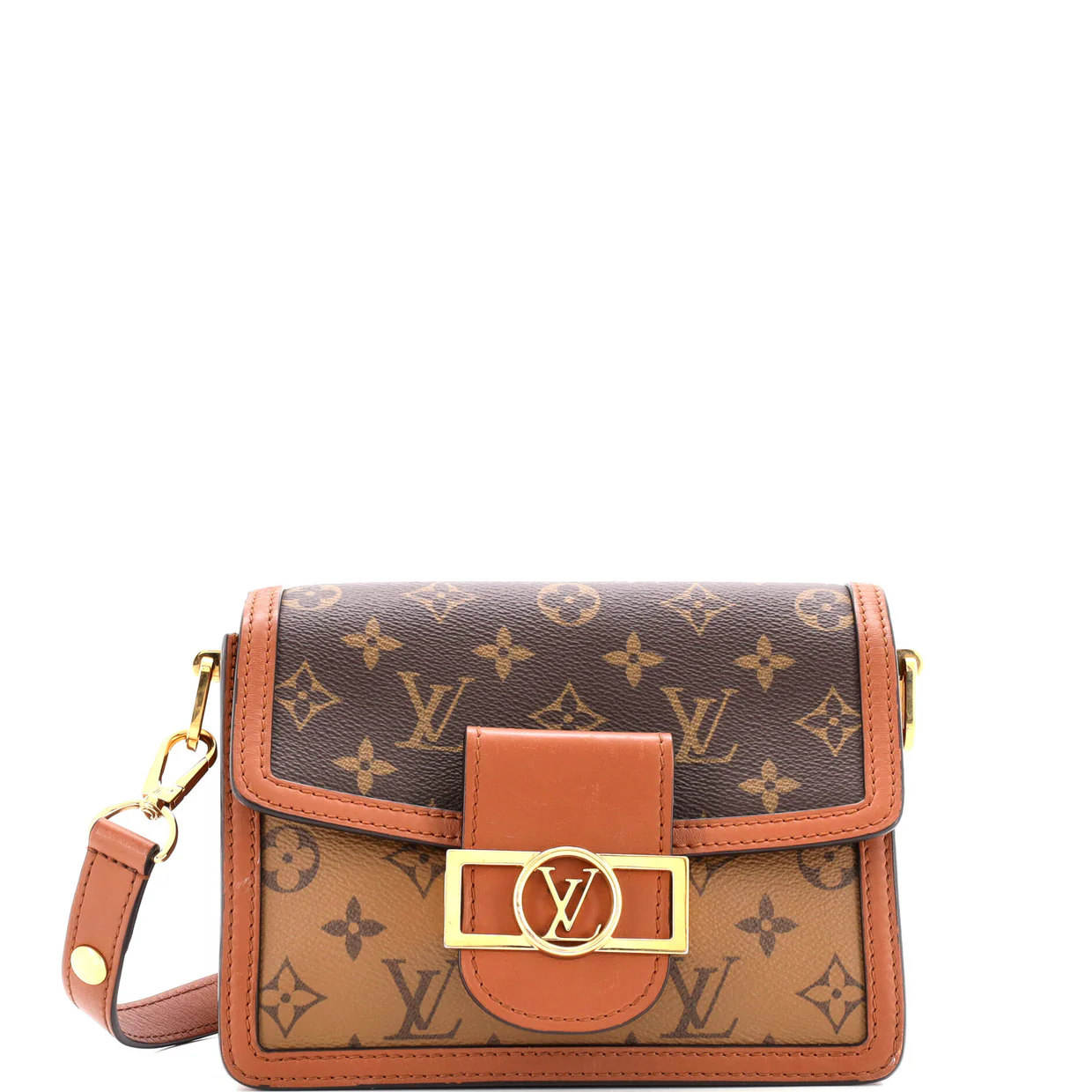 Dauphine Shoulder Bag Reverse Monogram Canvas Mini - Deep Luxury