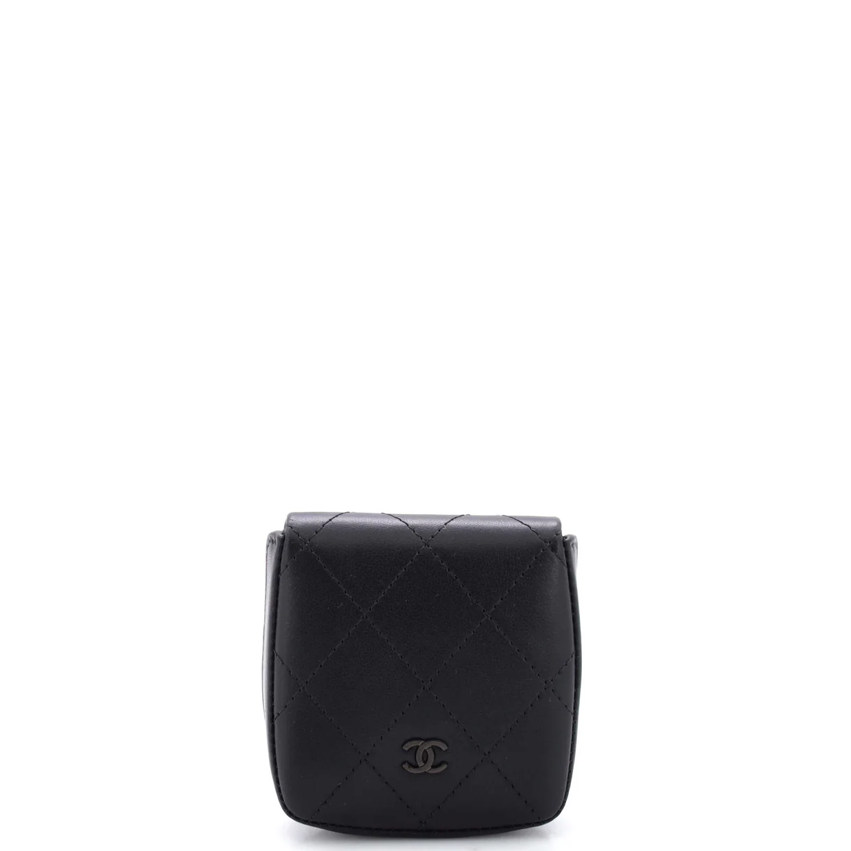 So Black Tray Coin Pouch Quilted Lambskin - Deep Luxury