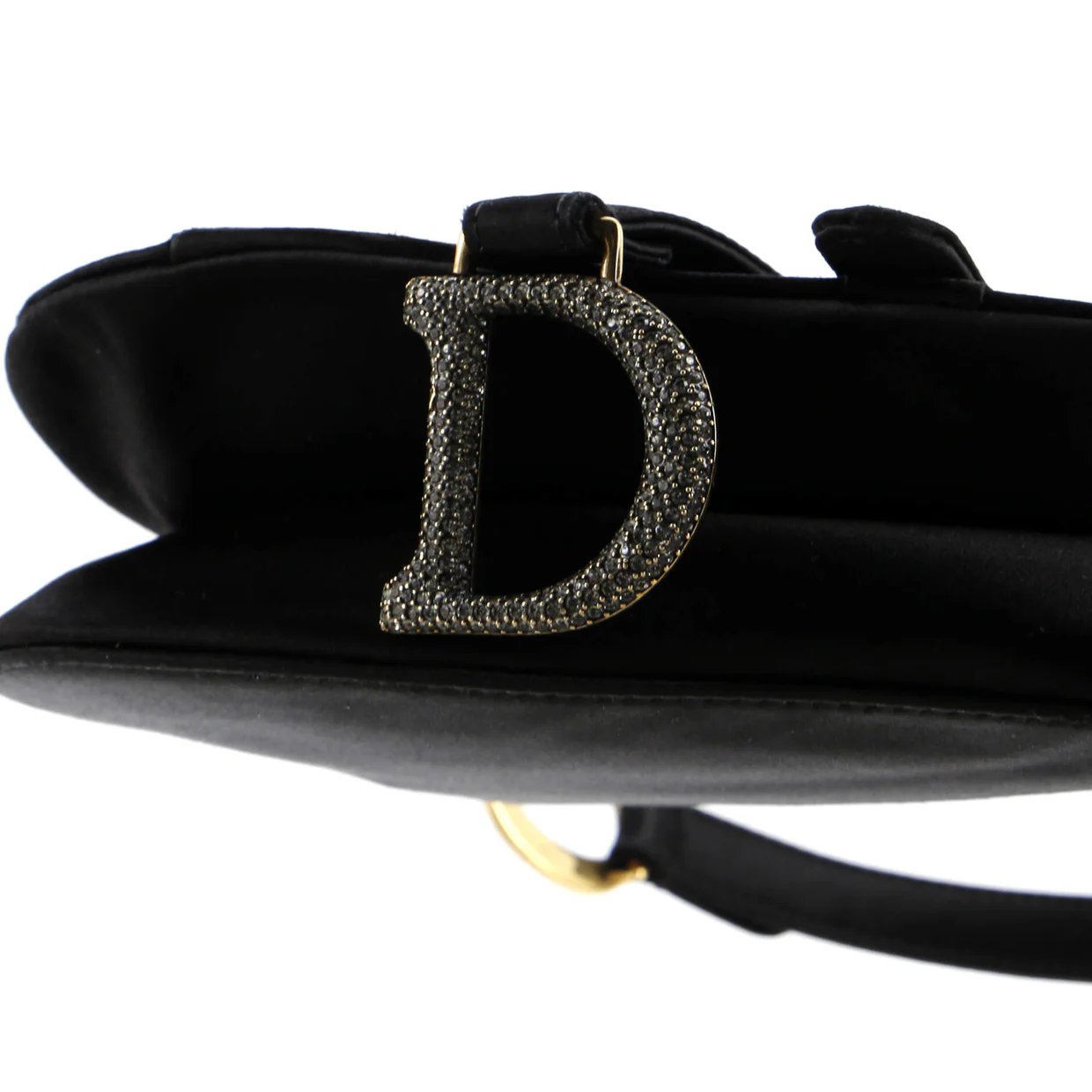 Saddle Handbag Satin with Crystals Mini - Deep Luxury