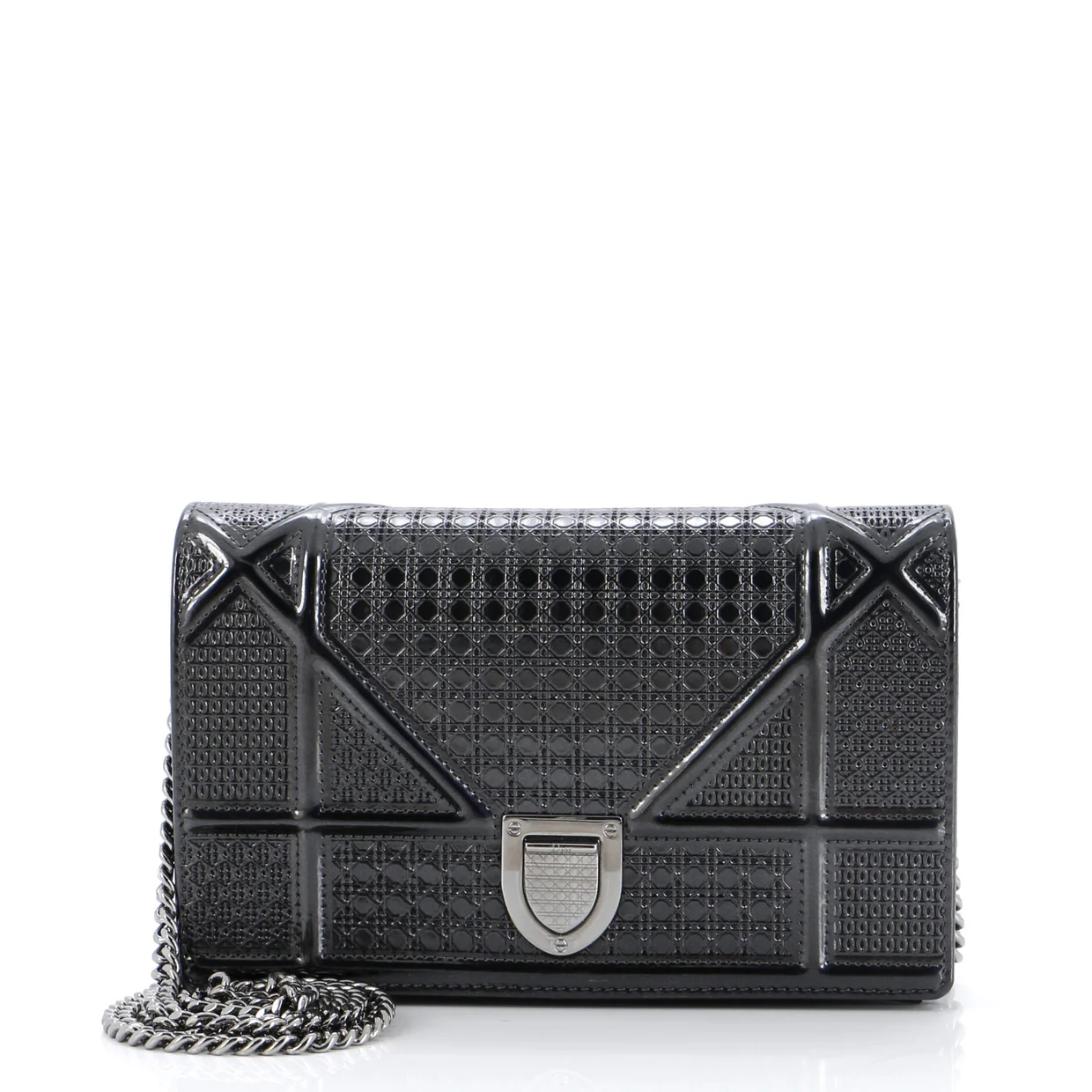 Diorama Wallet on Chain Cannage Embossed Calfskin - Deep Luxury
