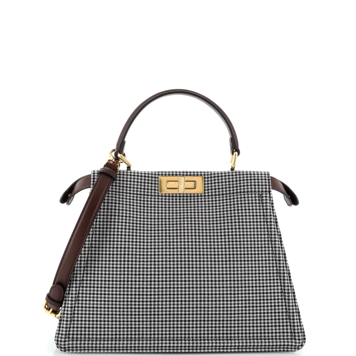 Peekaboo ISeeU Bag Houndstooth Wool Medium - Deep Luxury