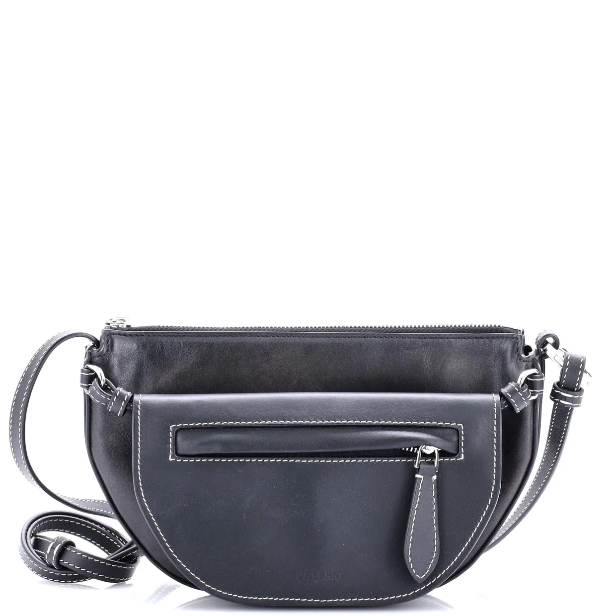 Olympia Double Zip Shoulder Bag Leather Mini - Deep Luxury