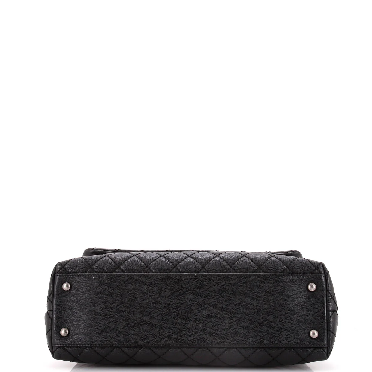 Coco Top Handle Bag Quilted Caviar Medium - Deep Luxury