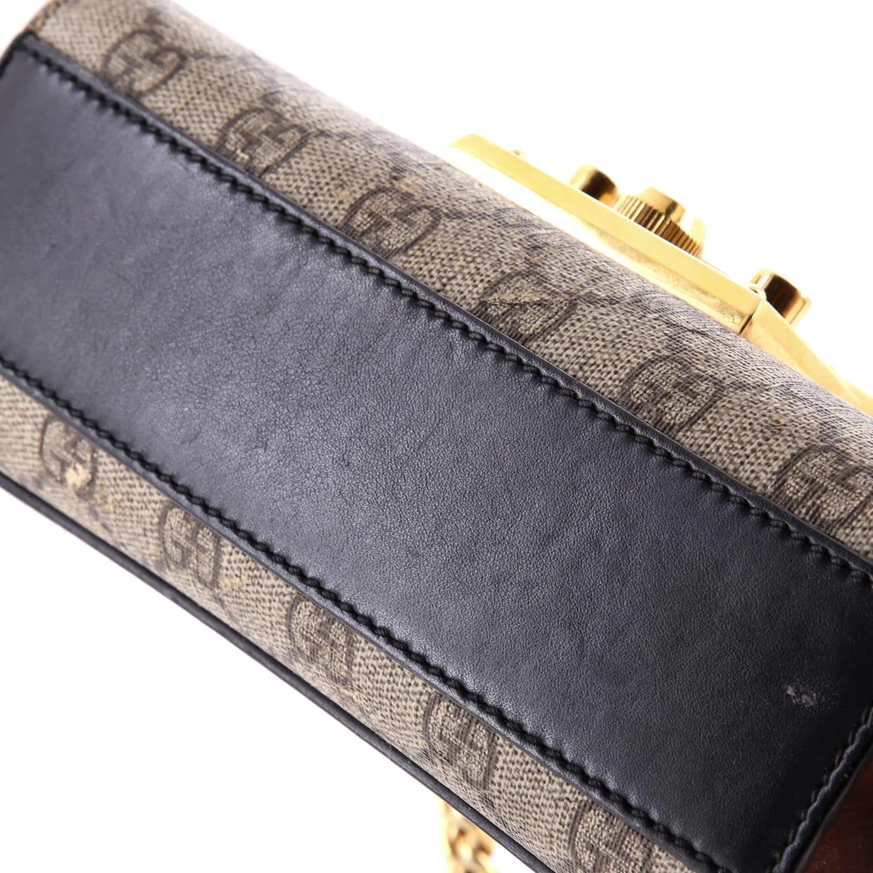 Padlock Shoulder Bag GG Coated Canvas and Leather Small - Deep Luxury