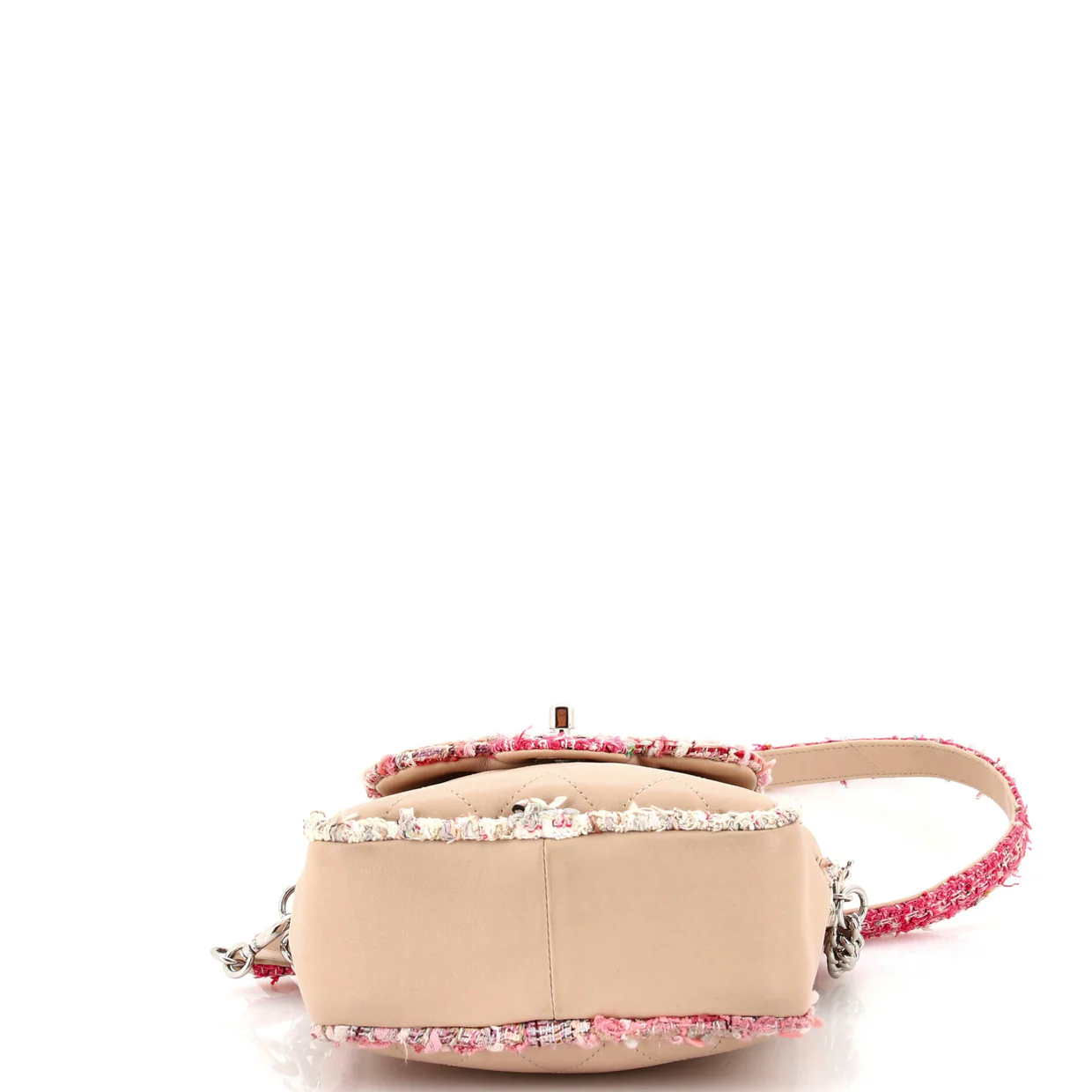 Elegant Trim Single Flap Bag Quilted Lambskin with Tweed Vertical - Deep Luxury