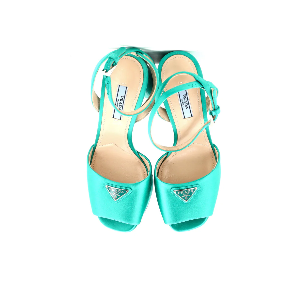 Women's Logo Ankle Strap Platform Sandals Satin - Deep Luxury