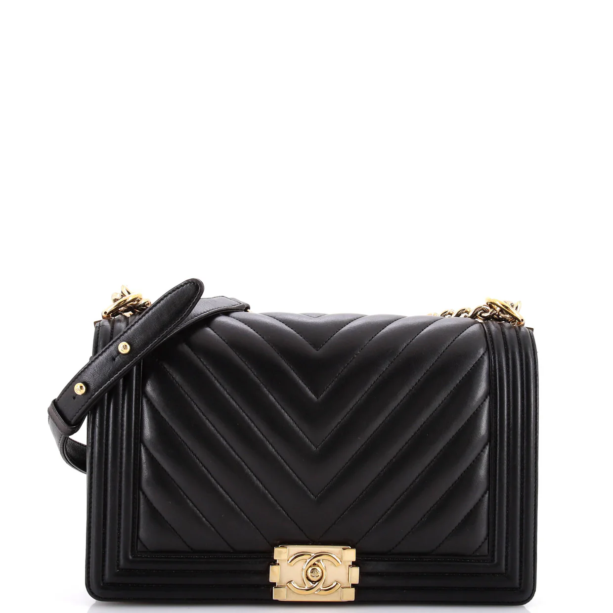 Boy Flap Bag Chevron Lambskin New Medium - Deep Luxury