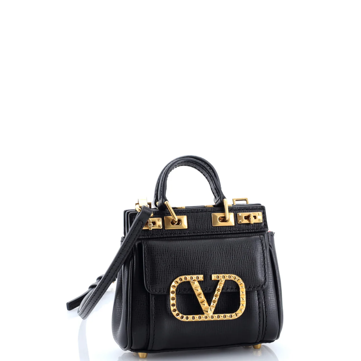 Rockstud Alcove Double Handle Bag Leather Micro - Deep Luxury