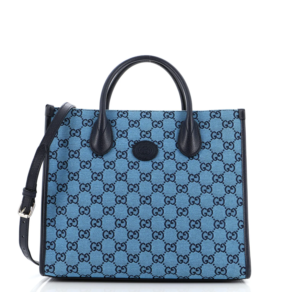 Structured Top Handle Open Tote GG Canvas Small - Deep Luxury