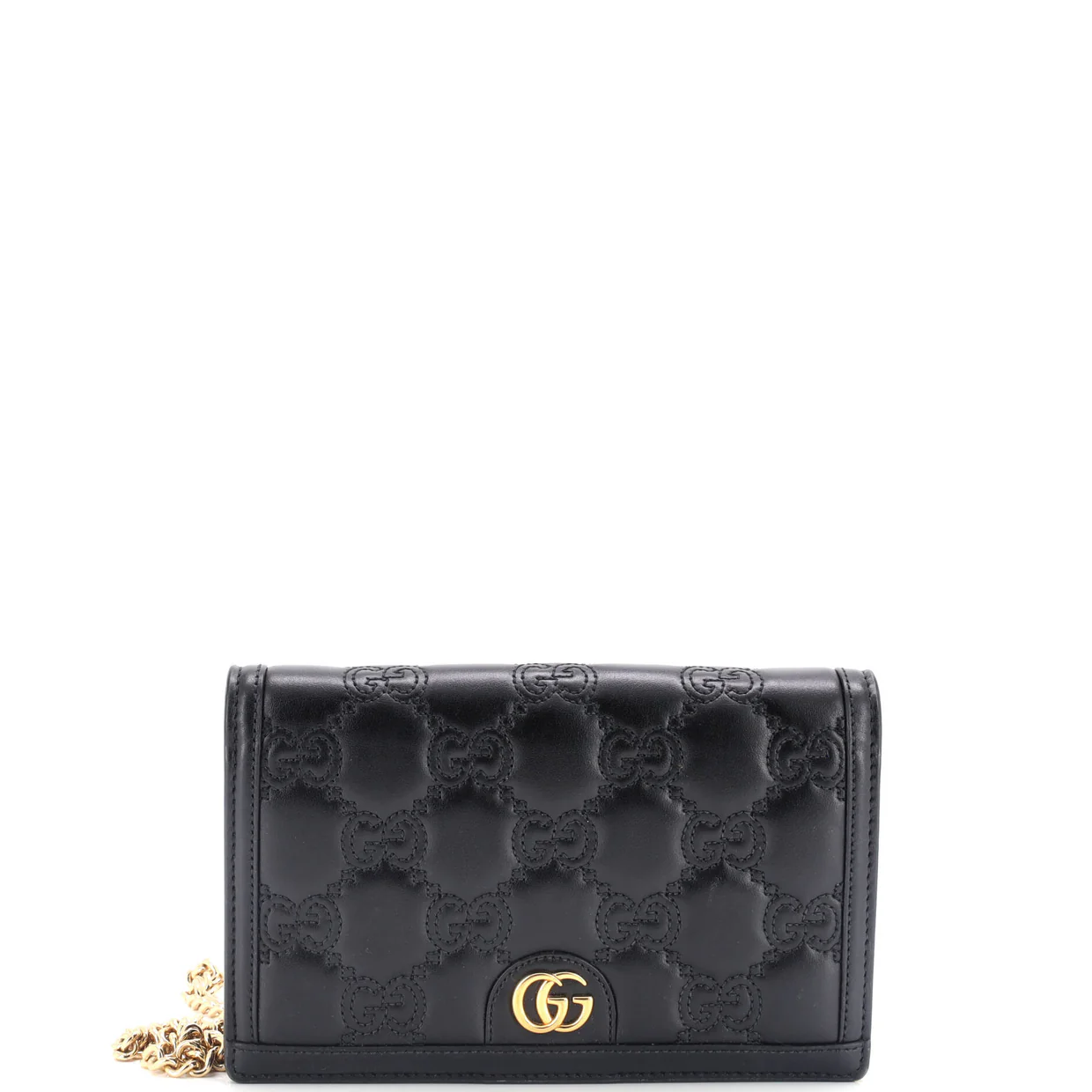 Petite GG Marmont Chain Wallet GG Matelasse Leather Mini - Deep Luxury