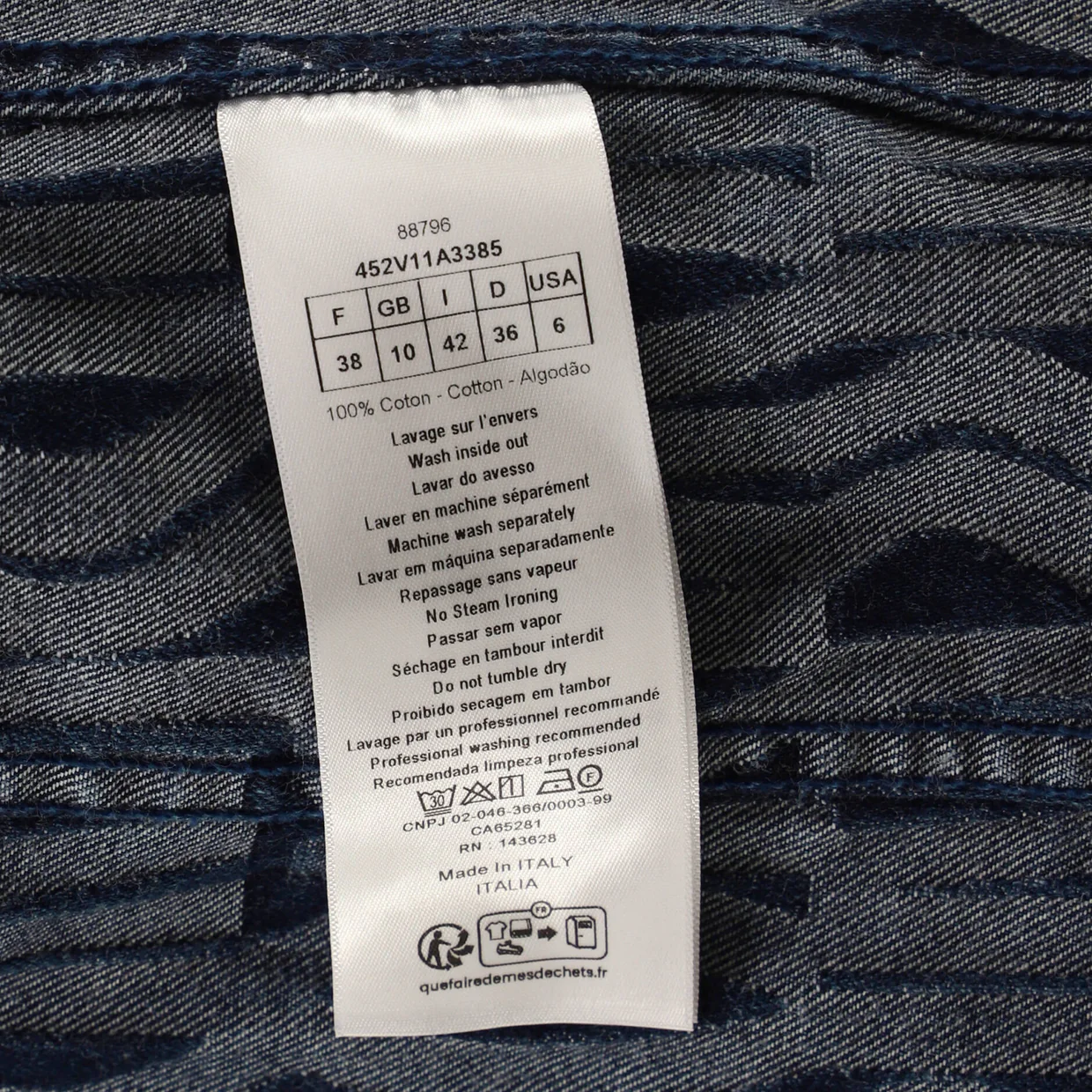 Women's Miss Dior Button Up Jacket Printed Denim - Deep Luxury