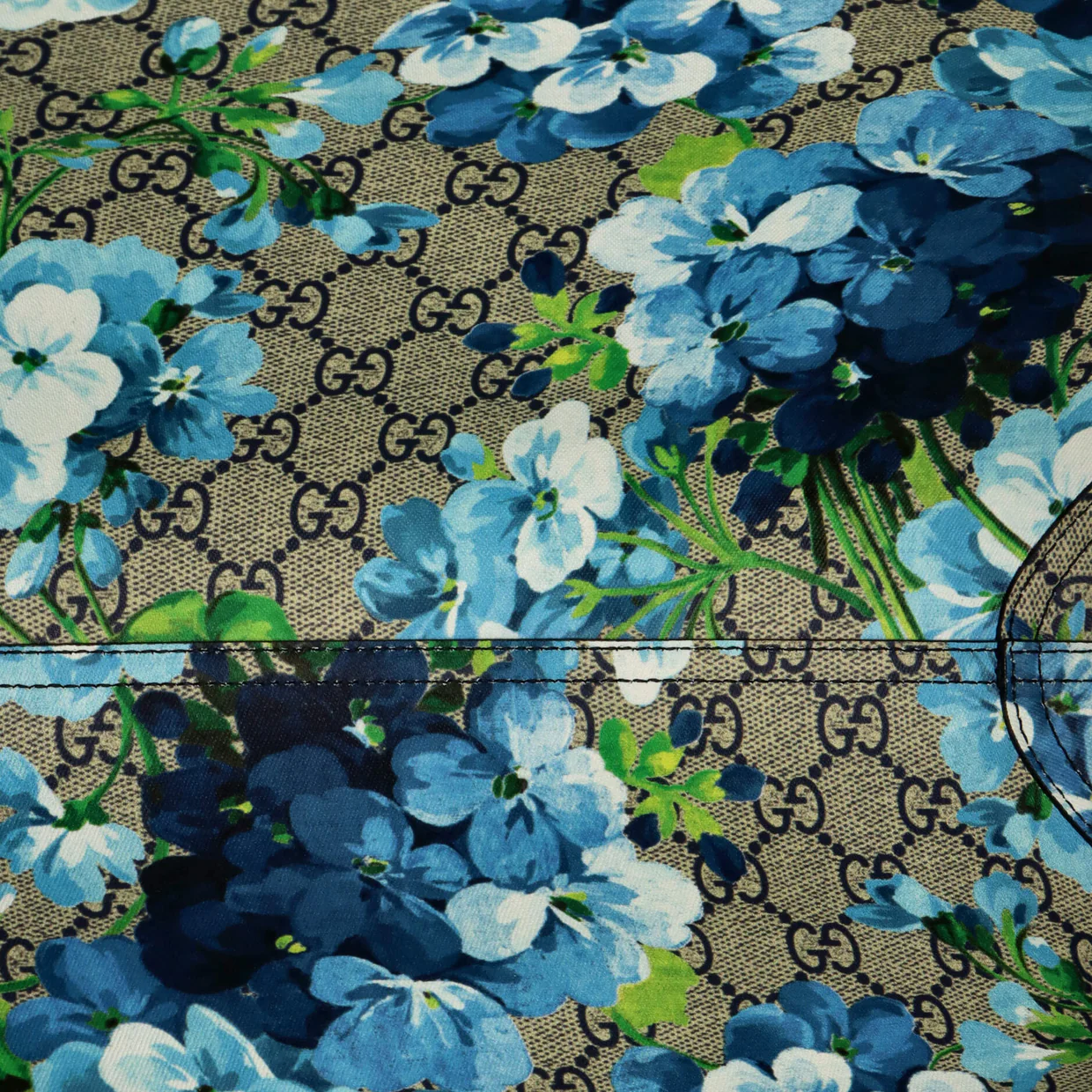 Reversible Tote Blooms GG Print Leather Medium - Deep Luxury