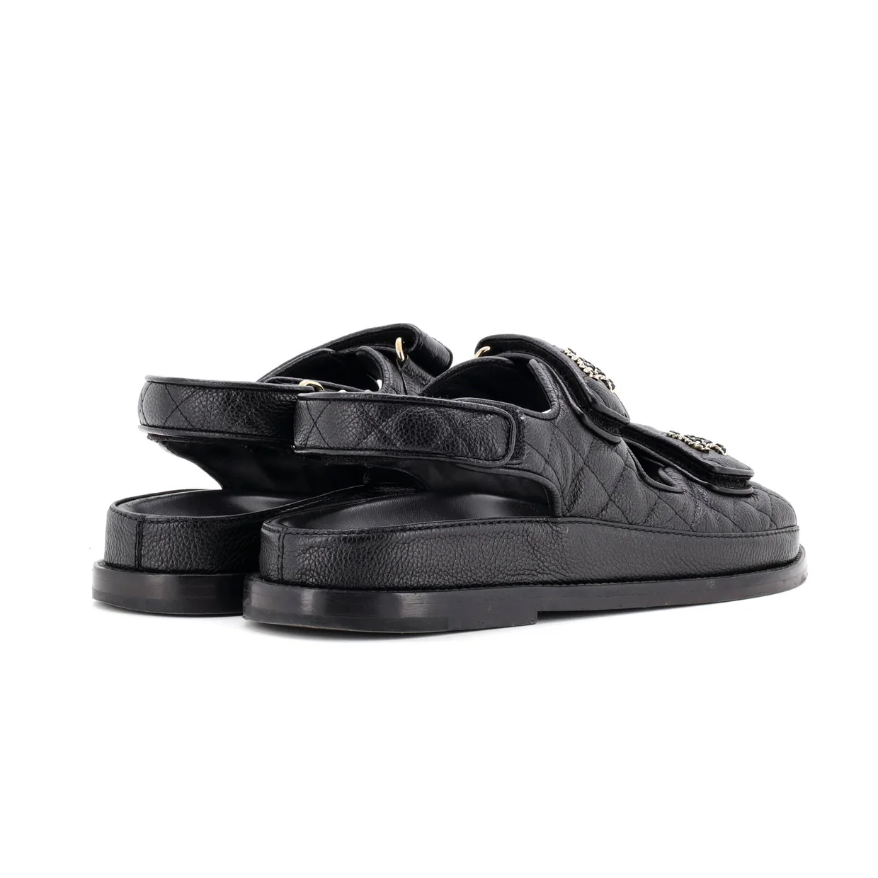 Women's Velcro Dad Sandals Quilted Leather - Deep Luxury