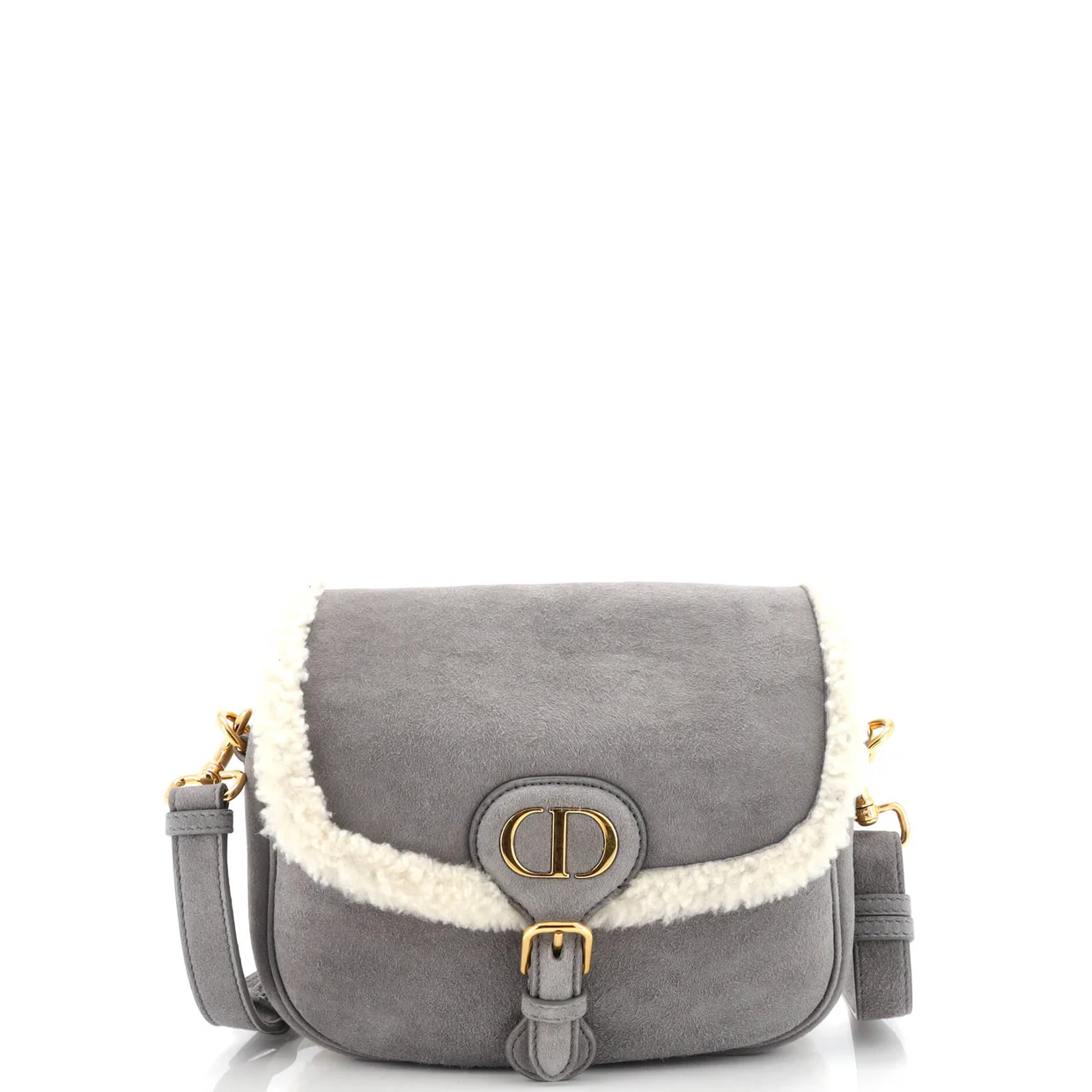 Bobby Flap Bag Shearling and Suede Medium - Deep Luxury