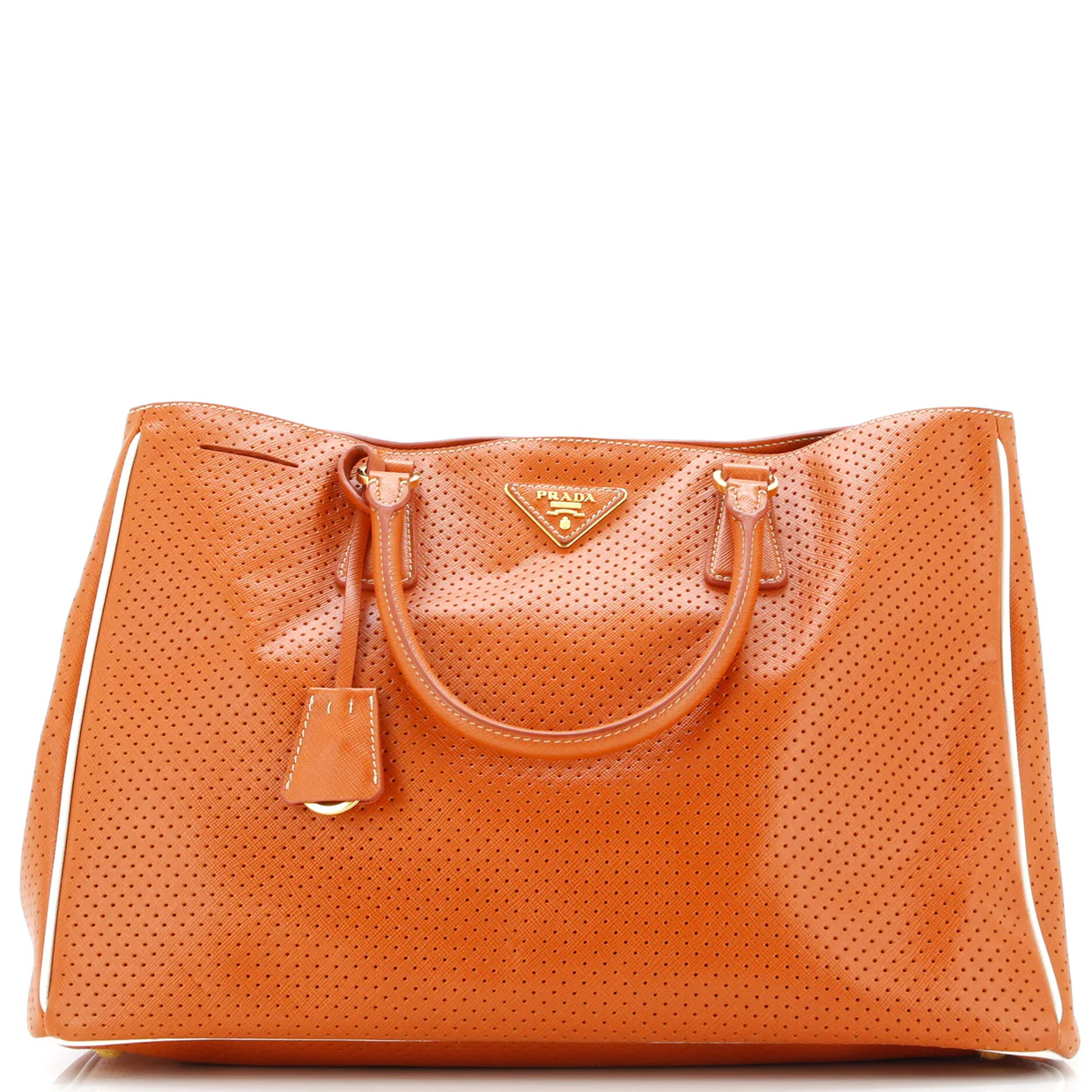 Lux Open Tote Perforated Saffiano Leather Large - Deep Luxury