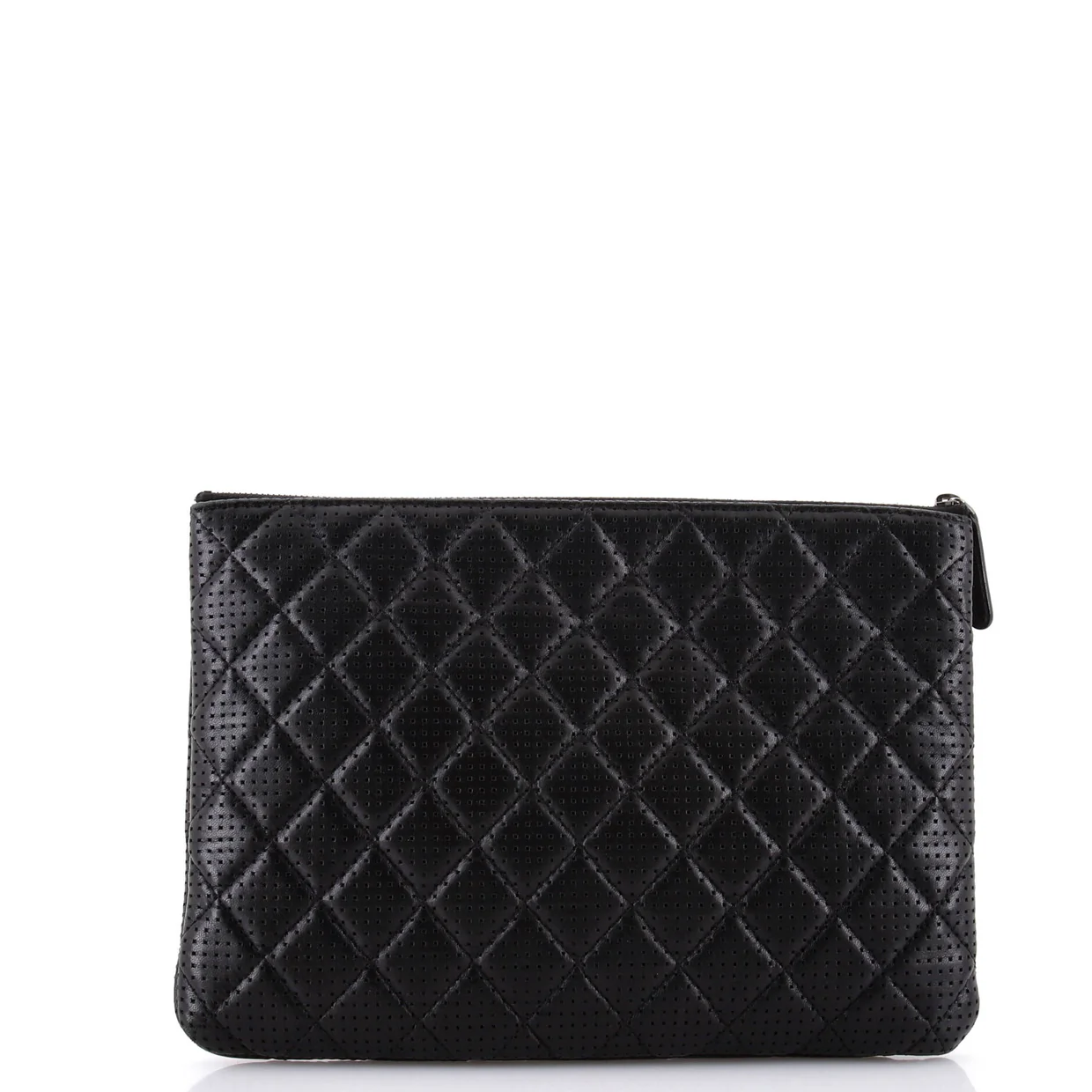 O Case Clutch Quilted Perforated Lambskin Medium - Deep Luxury