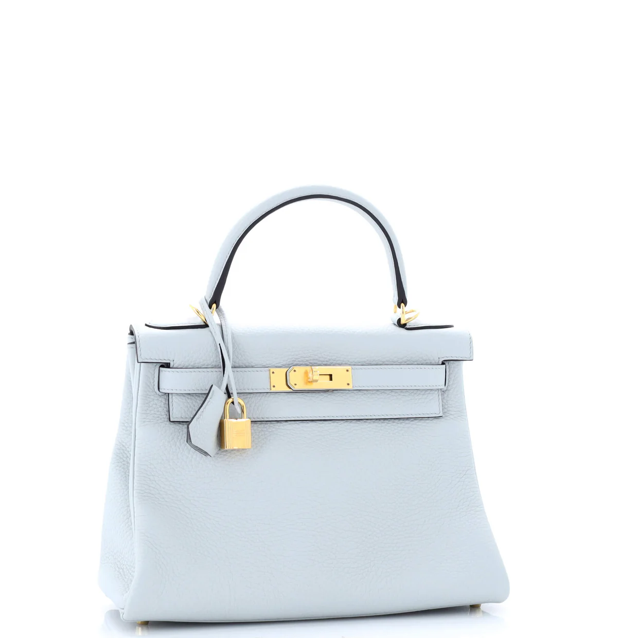 Kelly Handbag Bleu Pale Clemence with Gold Hardware 28 - Deep Luxury