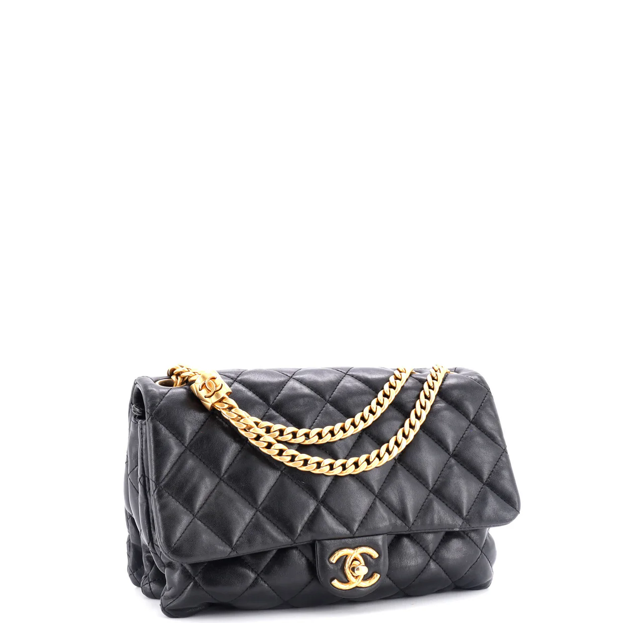 All Slide Long Flap Bag Quilted Lambskin Medium - Deep Luxury
