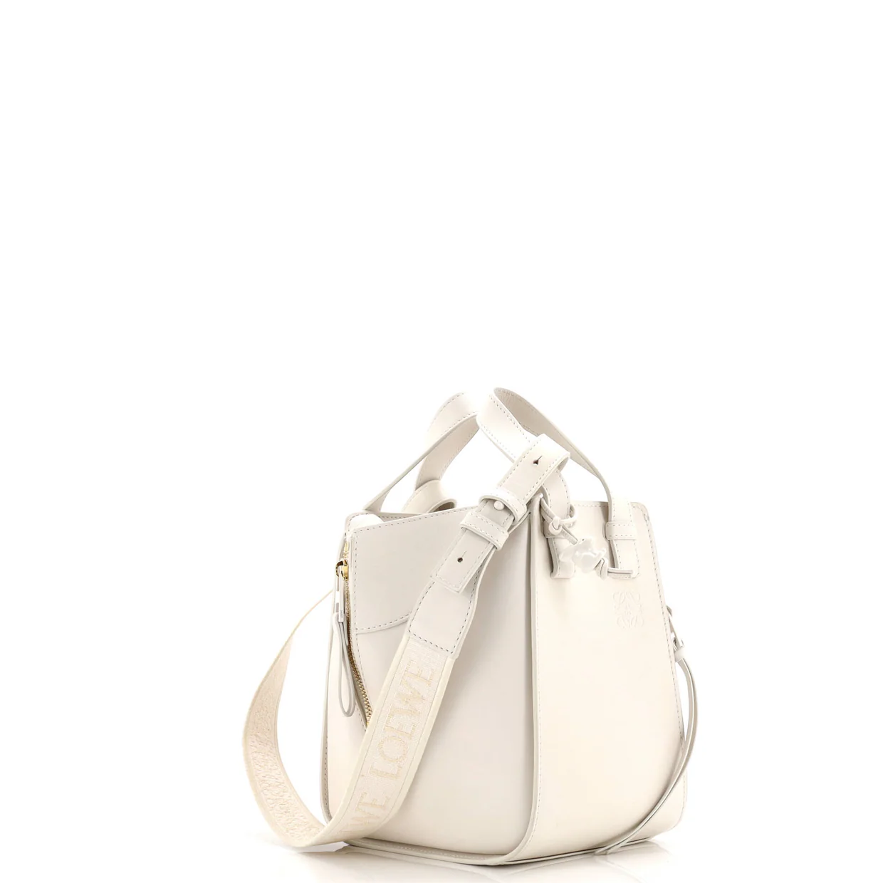 Monochrome Hammock Bag Leather Compact - Deep Luxury