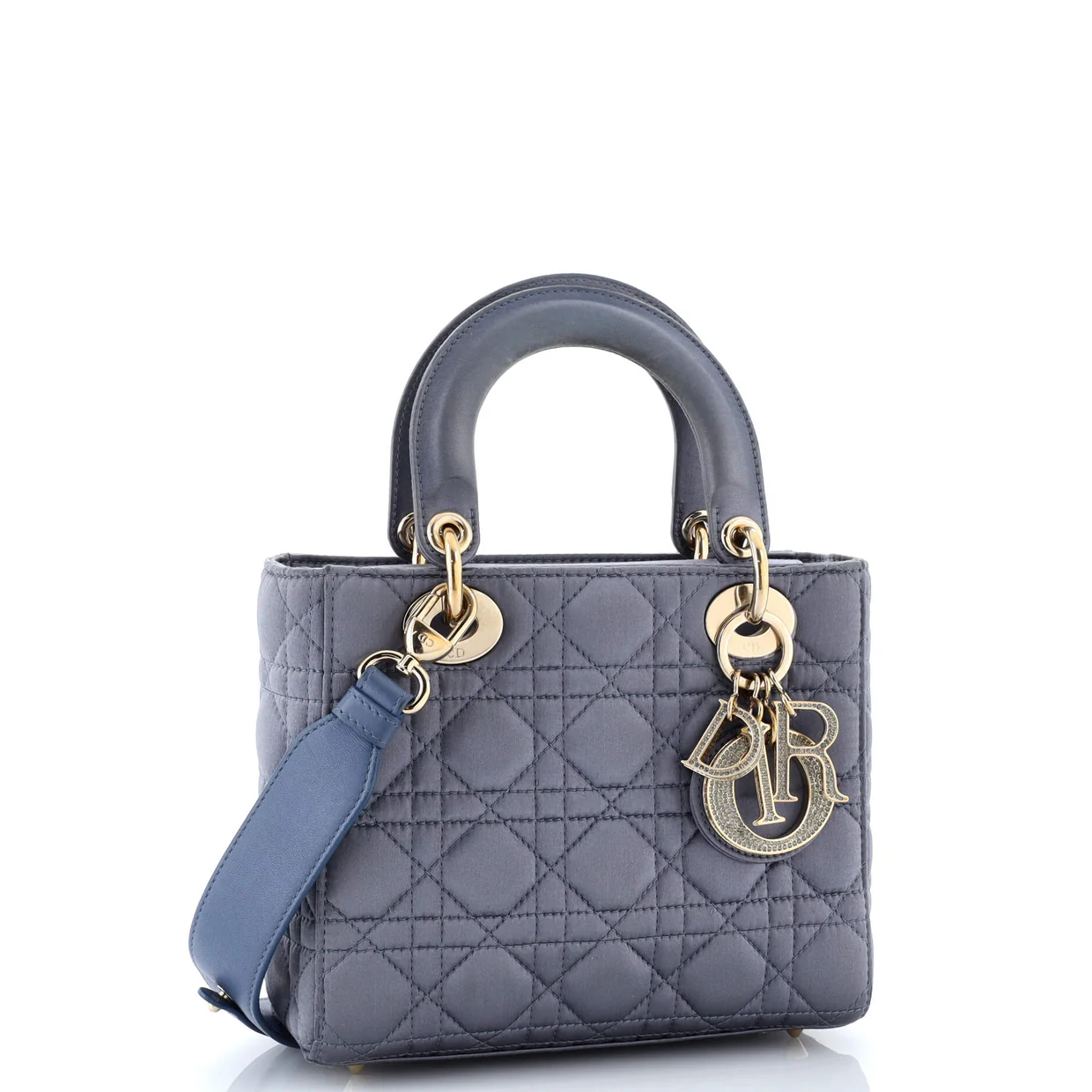 My ABCDior Lady Dior Bag Cannage Quilt Satin with Crystal Charms - Deep Luxury