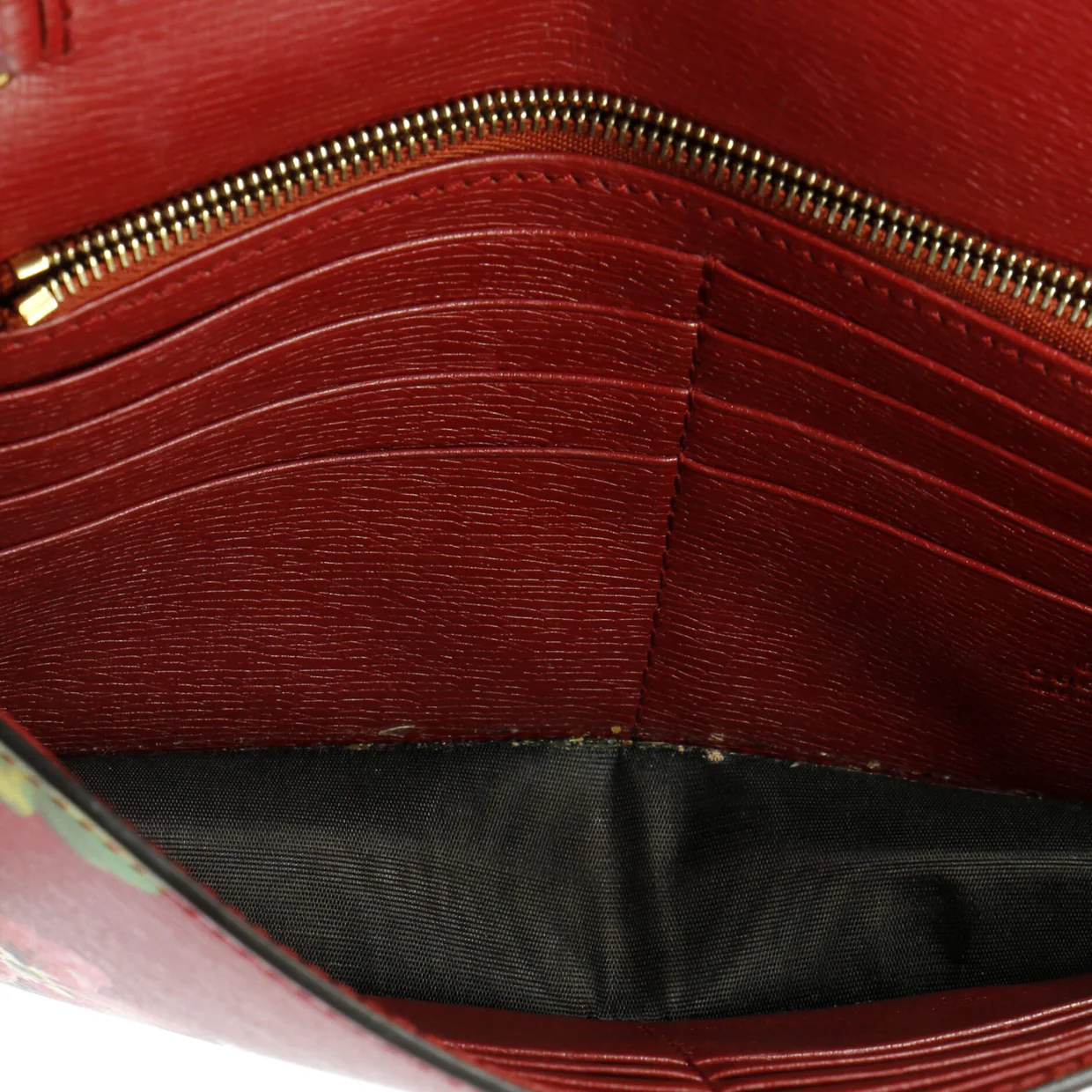 Icon Wallet on Chain Blooms Print Leather - Deep Luxury