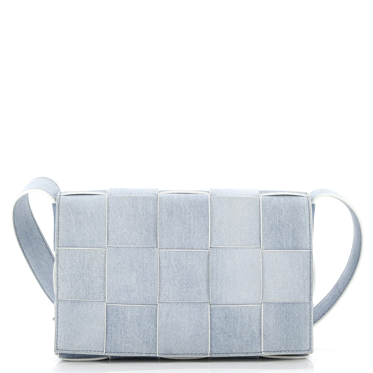 Cassette Crossbody Bag Maxi Intrecciato Denim - Deep Luxury