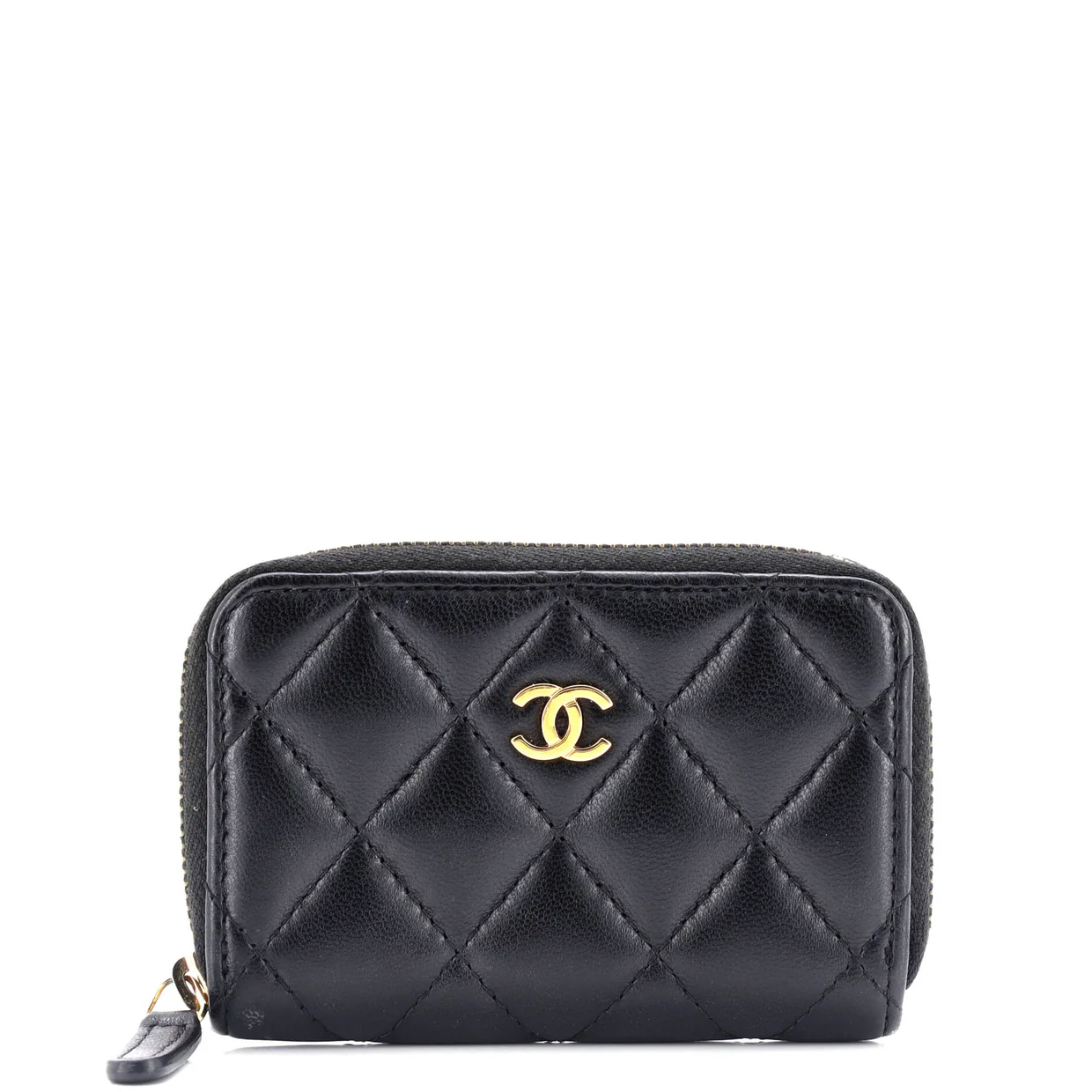 CC Zip Coin Purse Quilted Lambskin Small - Deep Luxury