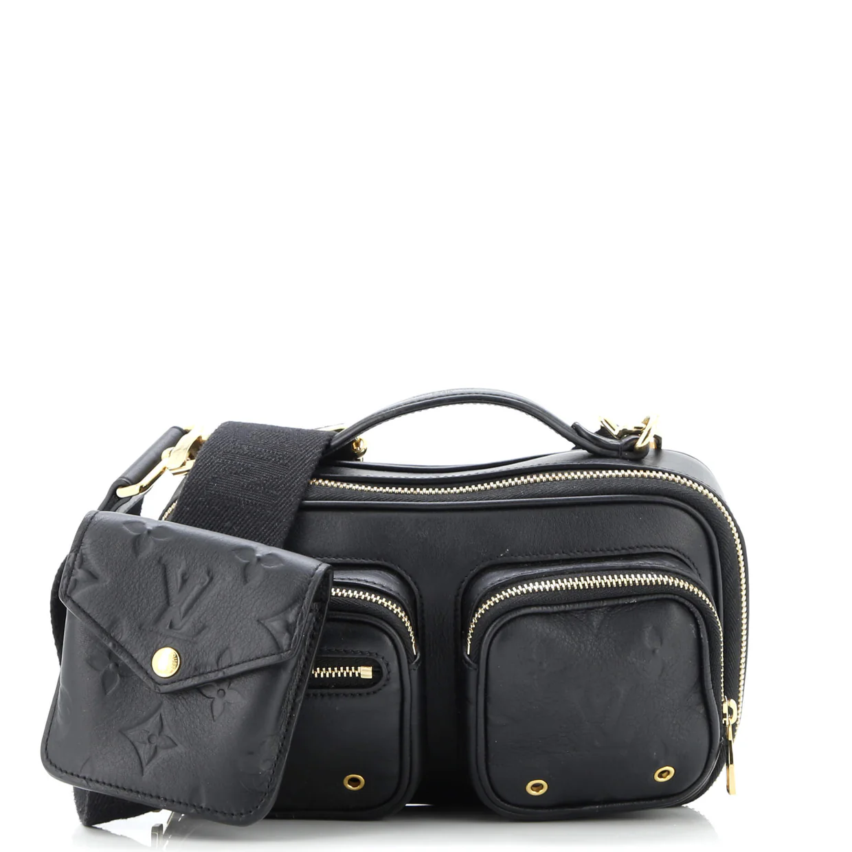 Utility Crossbody Bag Calfskin with Embossed Monogram Detail - Deep Luxury