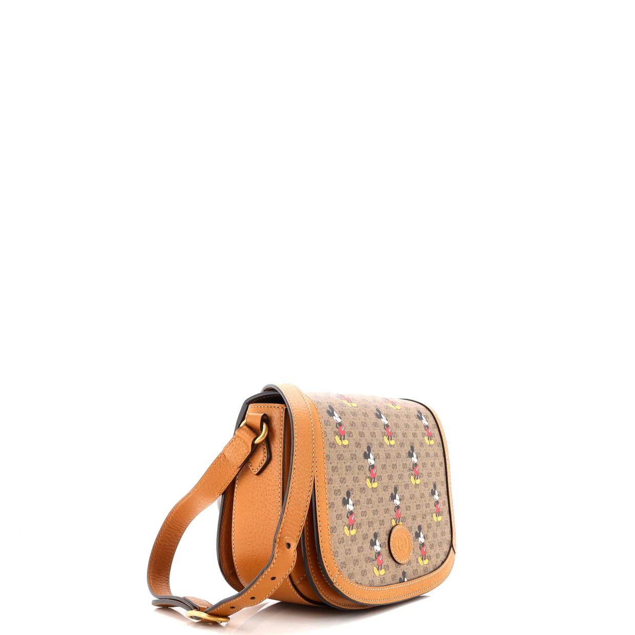 Disney Mickey Mouse Flap Shoulder Bag Printed Mini GG Coated Canvas Small - Deep Luxury