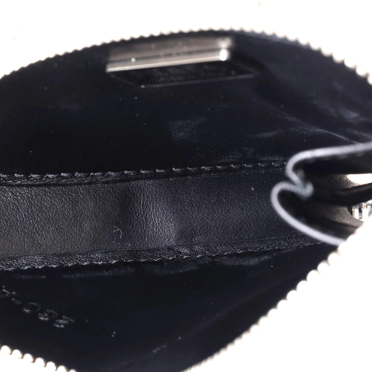 Triangle Pouch Bag with Chain Brushed Leather Mini - Deep Luxury