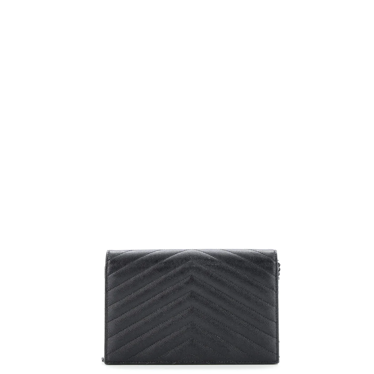 Classic Monogram Wallet on Chain Matelasse Chevron Leather Small - Deep Luxury