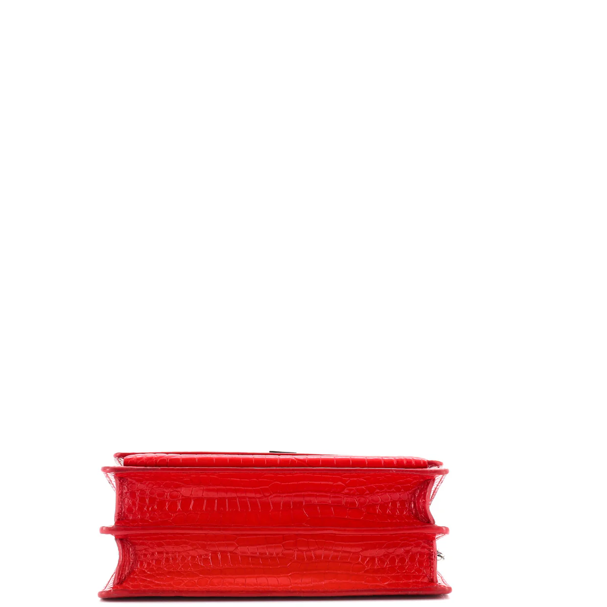 Sunset Crossbody Bag Crocodile Embossed Leather Medium - Deep Luxury