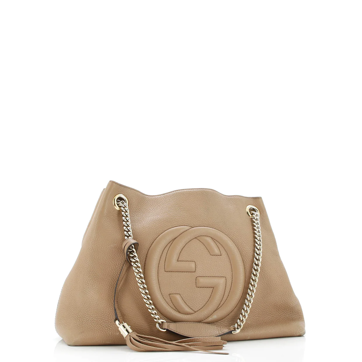 Soho Chain Strap Shoulder Bag Leather Medium - Deep Luxury