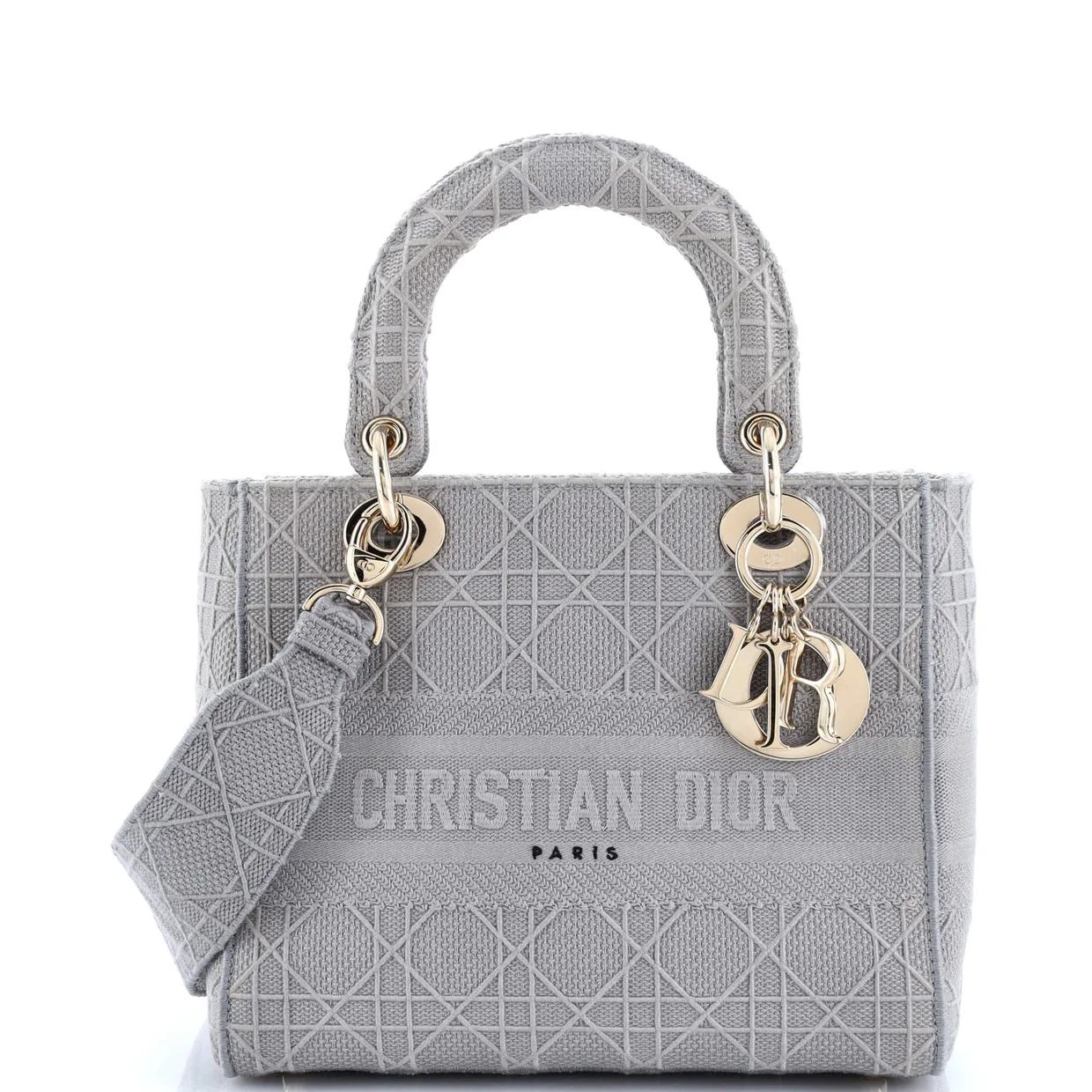 Lady D-Lite Bag Cannage Embroidered Canvas Medium - Deep Luxury