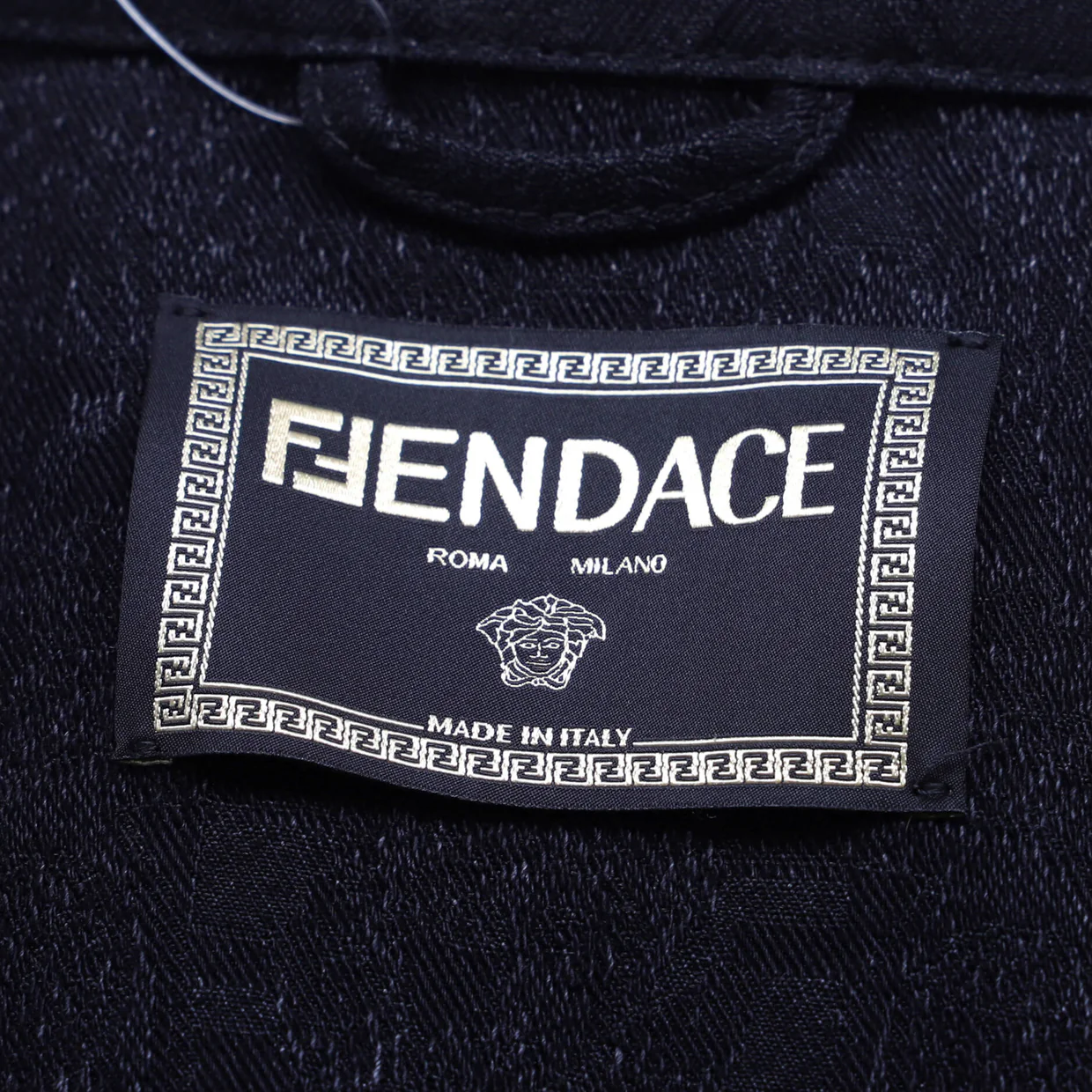 x Versace Fendace Men's Button Up Jacket Denim - Deep Luxury
